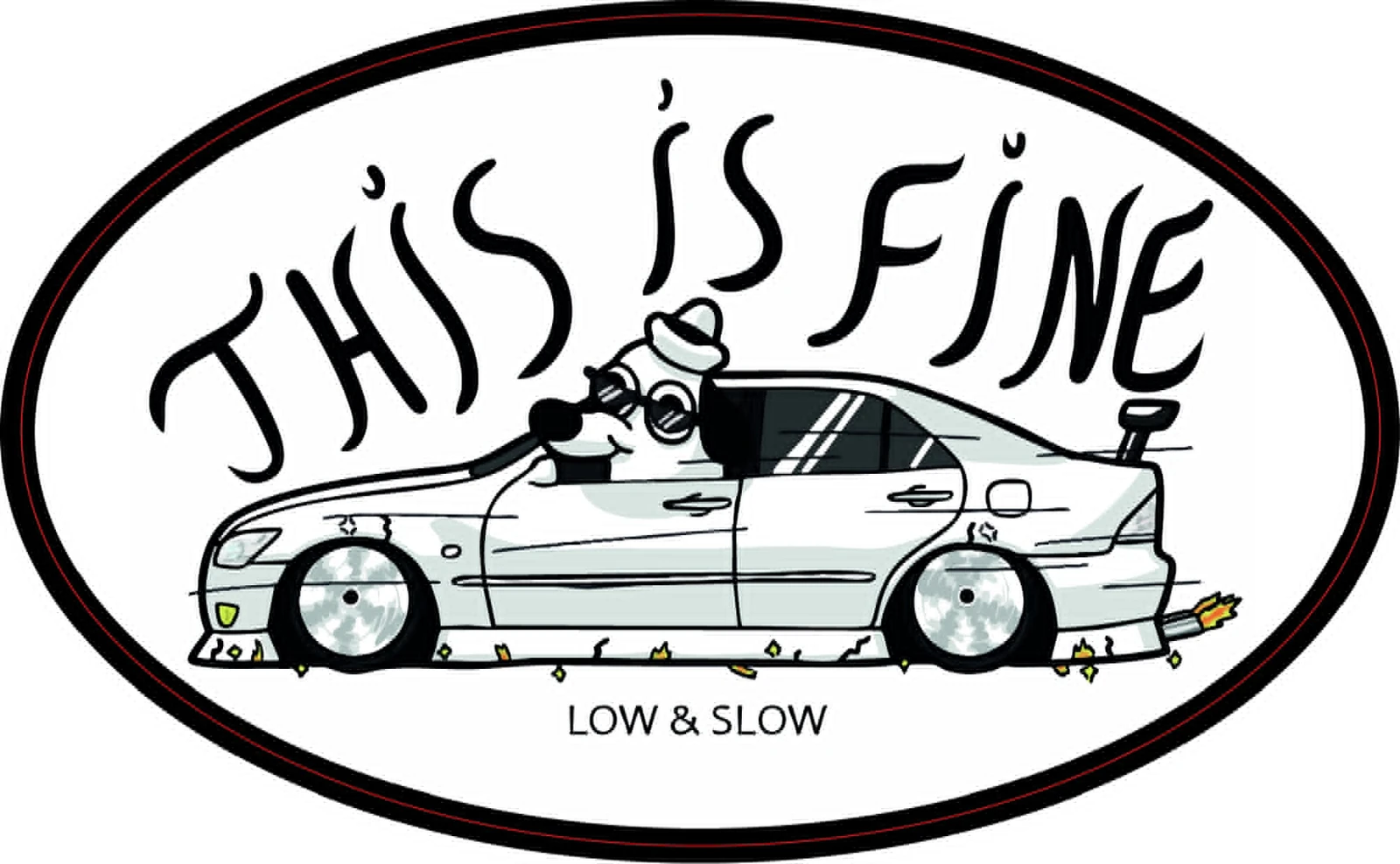 Naklejka This Is Fine – Low & Slow